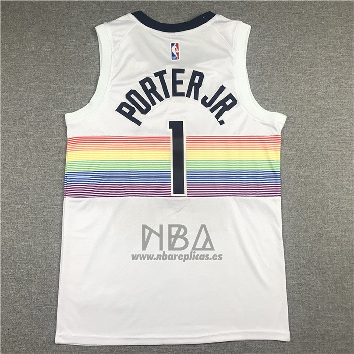 Camiseta Denver Nuggets Michael Porter JR. NO 1 Ciudad Blanco